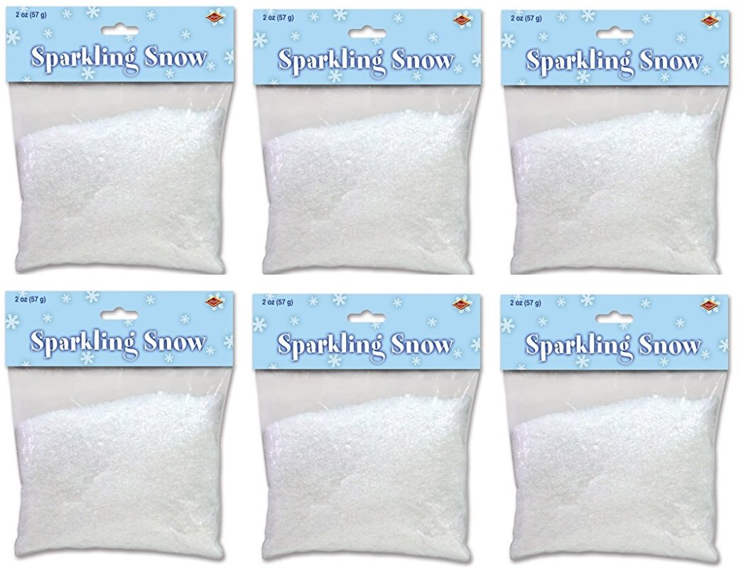 Beistle Sparkling Snow, Sparkling Snow Confetti, Christmas Decorations & Holiday Plastic Snowflakes, Wintertime Snowy Iridescent Decor, 2 oz. Pkg.