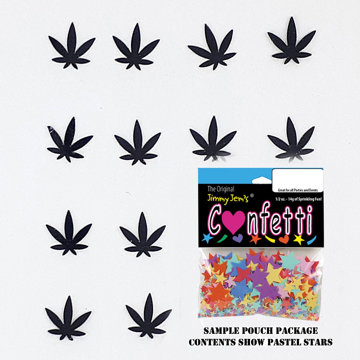 Confetti Marijuana Leaf 3/4" Green - Retail Pack #9000 QS0