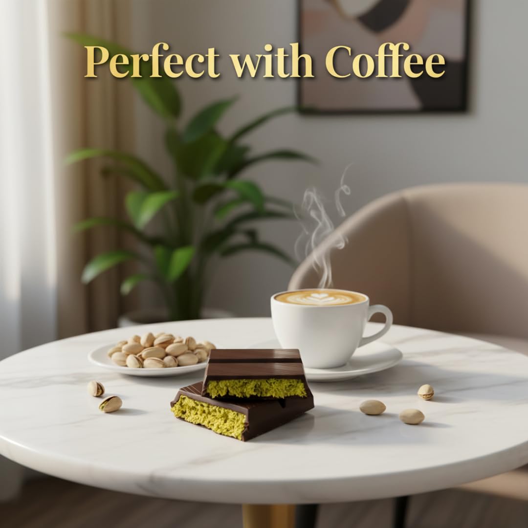 Dubai Chocolate Bar - Premium Pistachio, Belgian Chocolate and Crispy Kataifi Layers | Luxury Chocolate Gift | 7oz Gourmet Treat