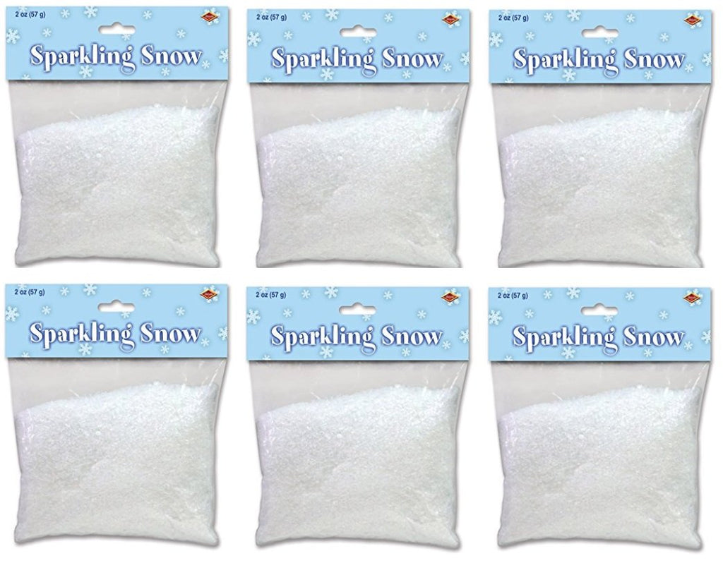 Beistle Sparkling Snow, Sparkling Snow Confetti, Christmas Decorations & Holiday Plastic Snowflakes, Wintertime Snowy Iridescent Decor, 2 oz. Pkg.