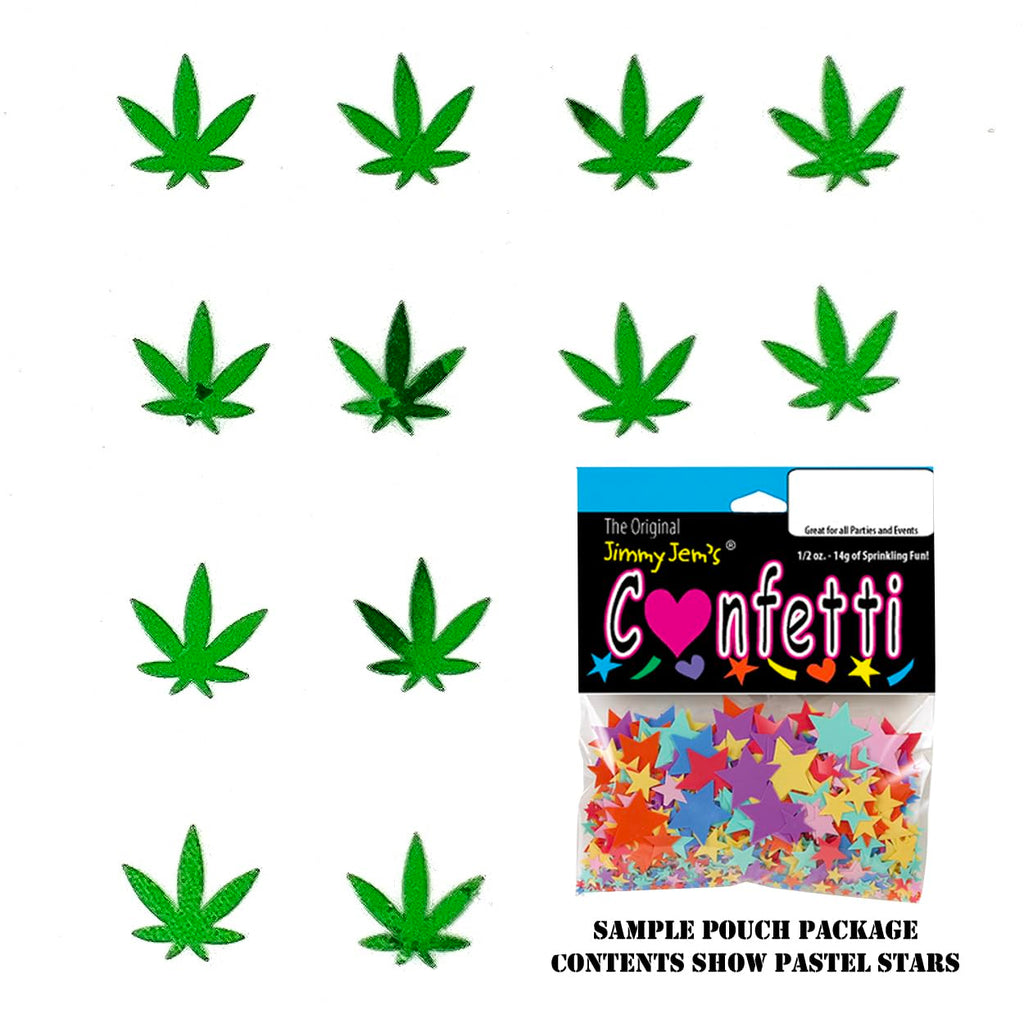 Confetti Marijuana Leaf 3/4" Green - Retail Pack #9000 QS0