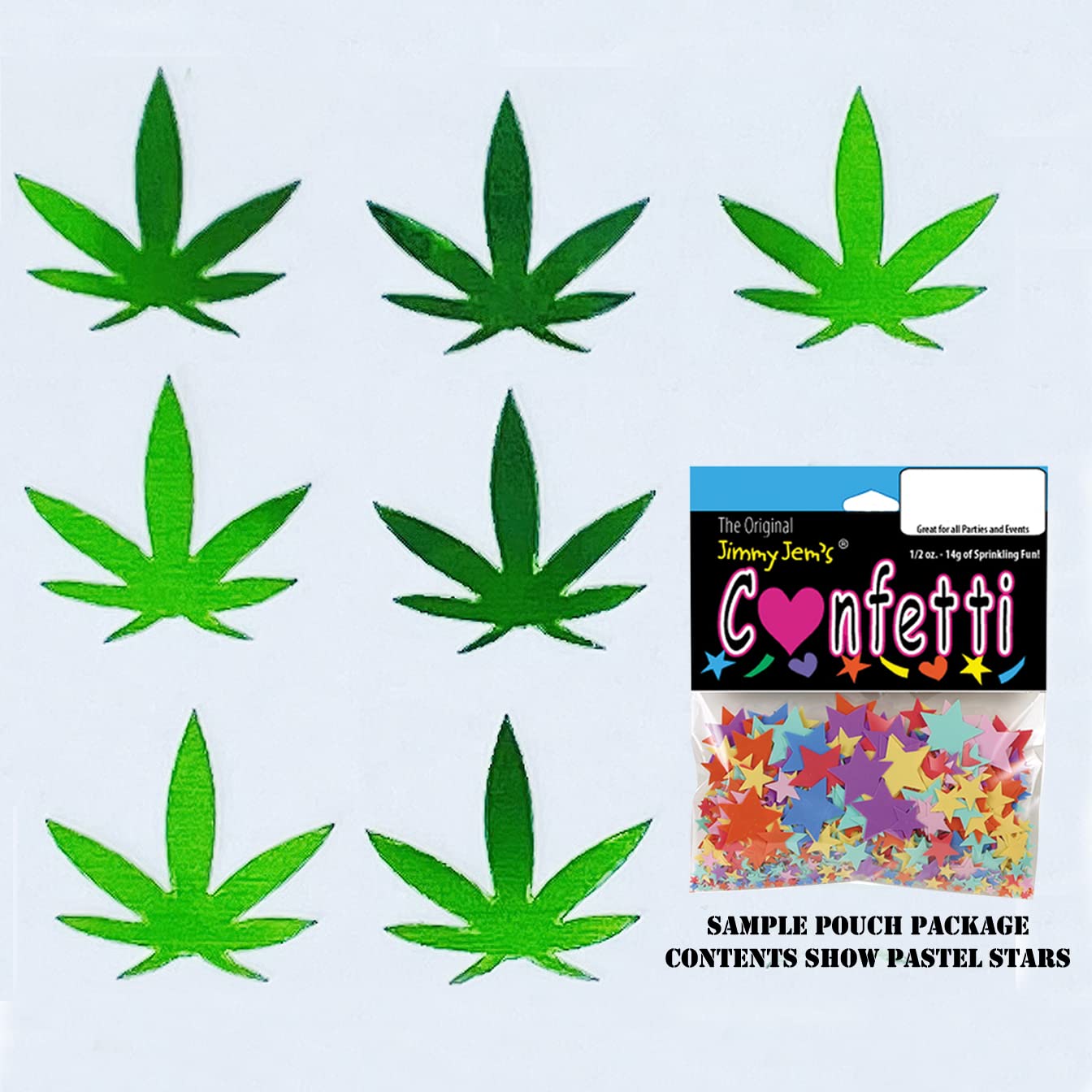 Confetti Marijuana Leaf 3/4" Green - Retail Pack #9000 QS0