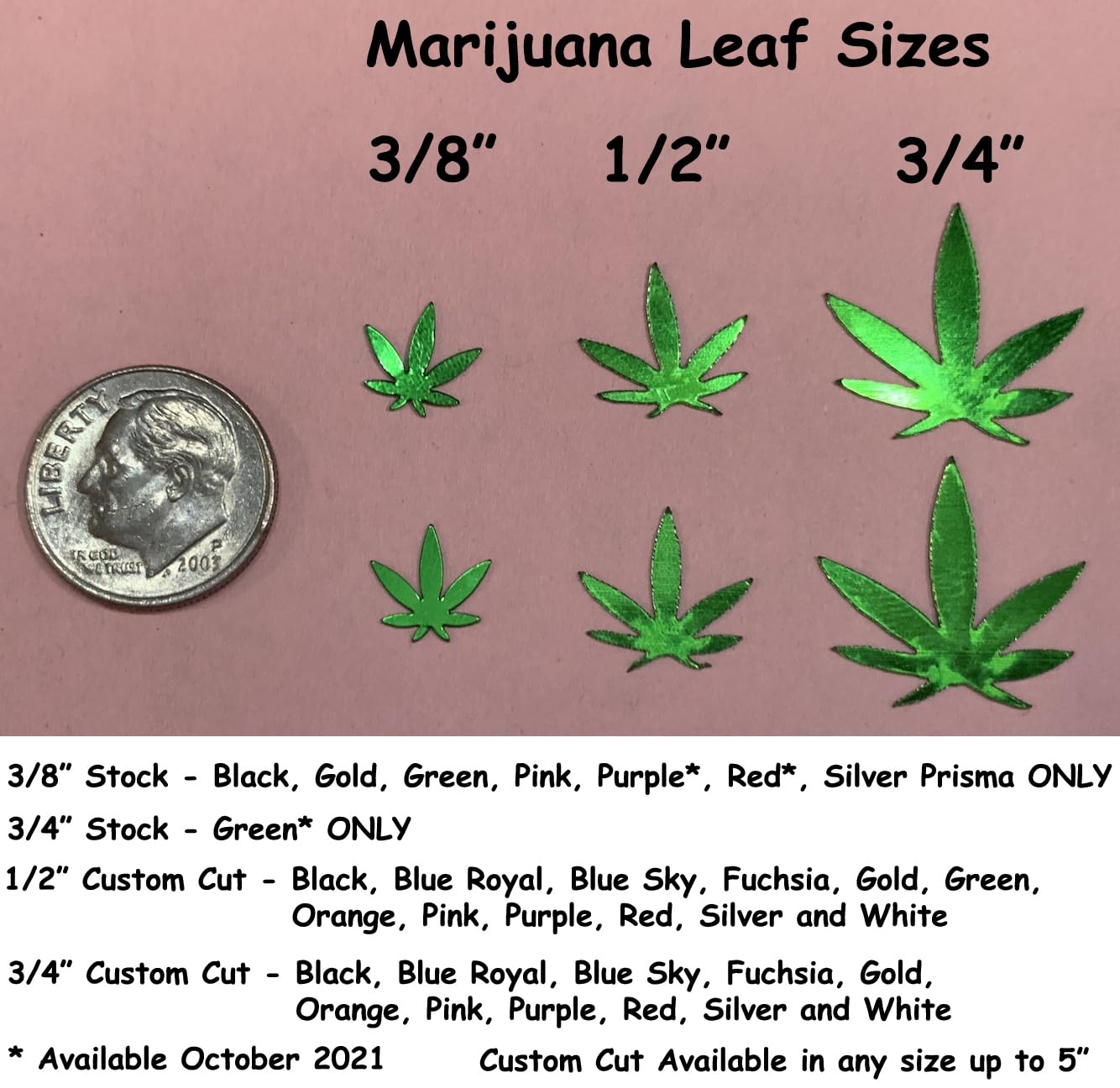 Confetti Marijuana Leaf 3/4" Green - Retail Pack #9000 QS0