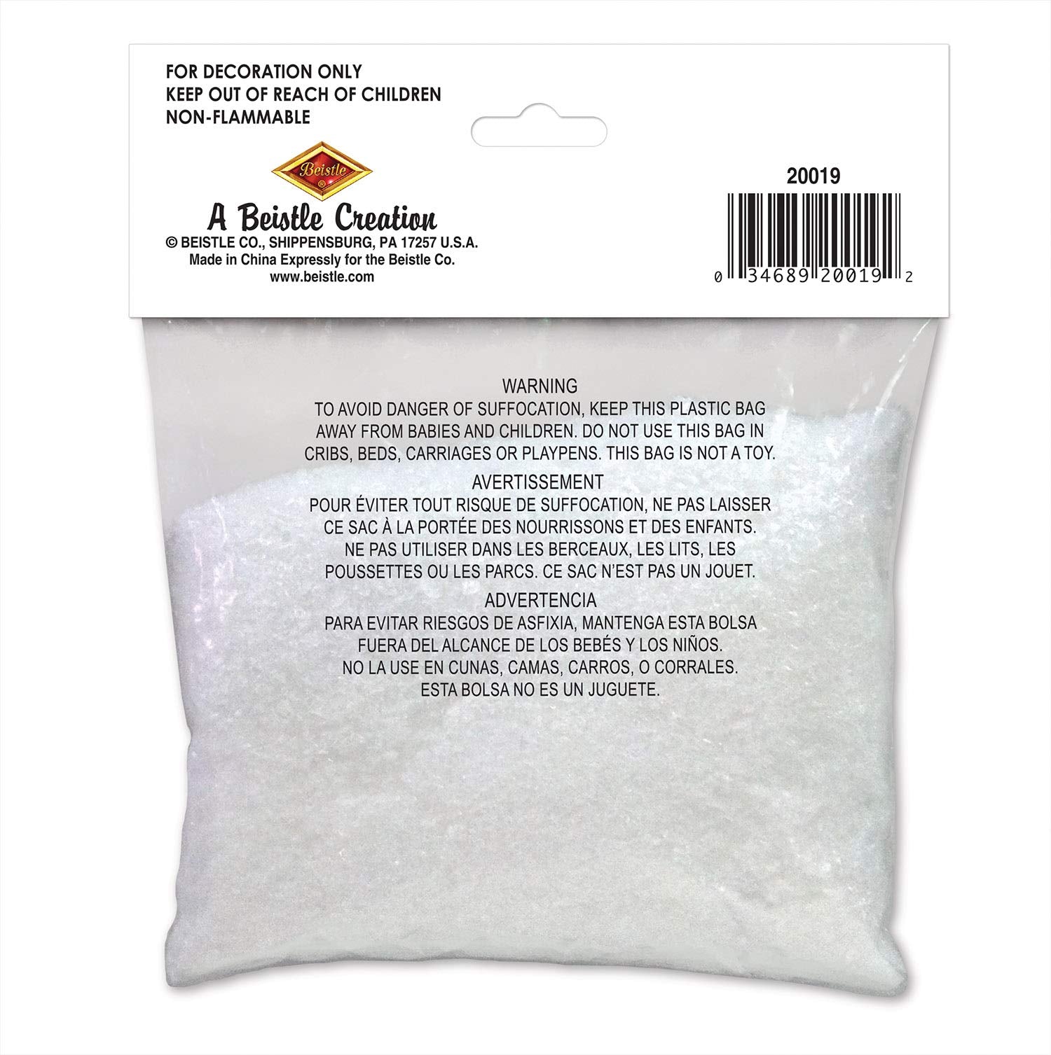 Beistle Sparkling Snow, Sparkling Snow Confetti, Christmas Decorations & Holiday Plastic Snowflakes, Wintertime Snowy Iridescent Decor, 2 oz. Pkg.