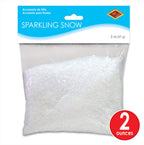 Beistle Sparkling Snow, Sparkling Snow Confetti, Christmas Decorations & Holiday Plastic Snowflakes, Wintertime Snowy Iridescent Decor, 2 oz. Pkg.