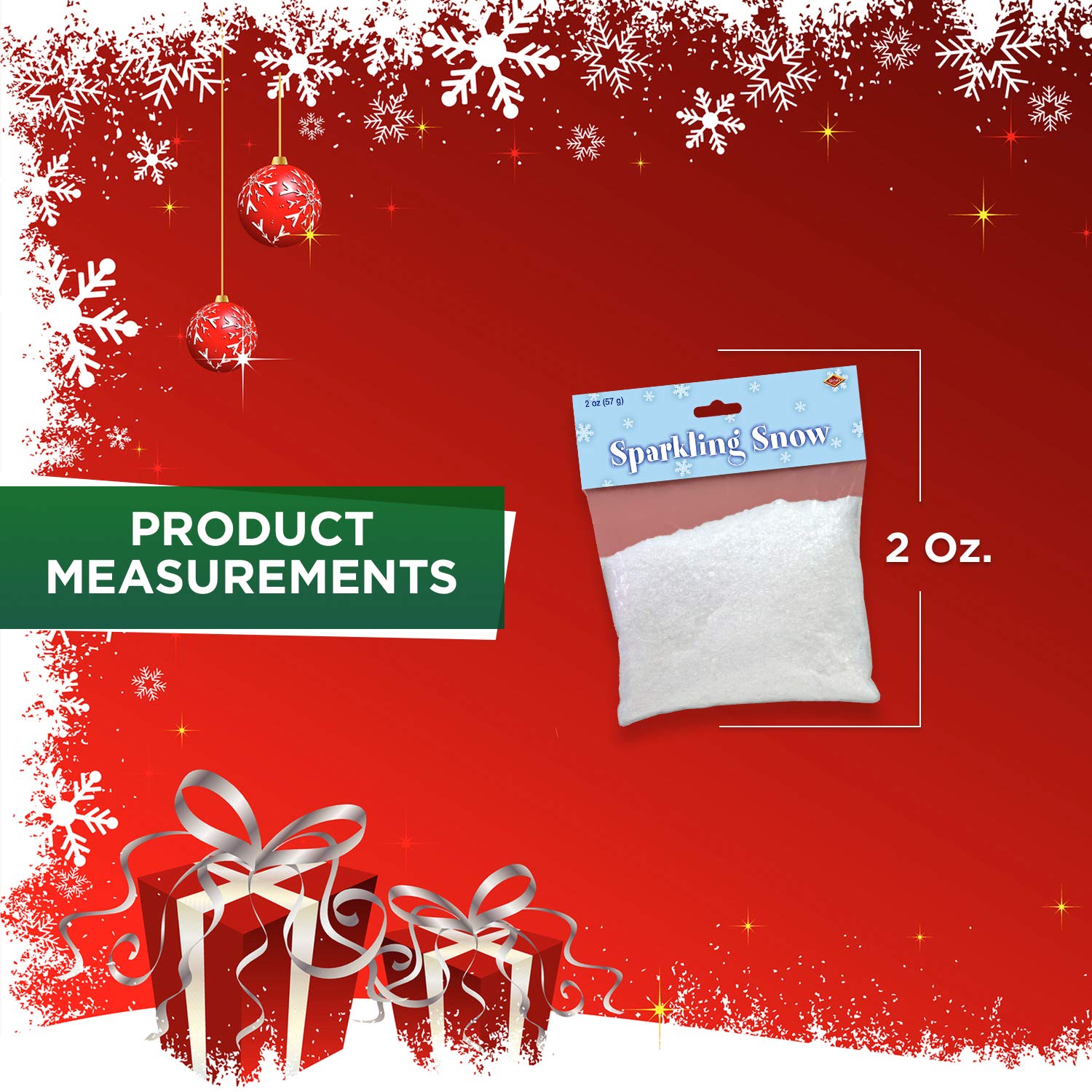 Beistle Sparkling Snow, Sparkling Snow Confetti, Christmas Decorations & Holiday Plastic Snowflakes, Wintertime Snowy Iridescent Decor, 2 oz. Pkg.