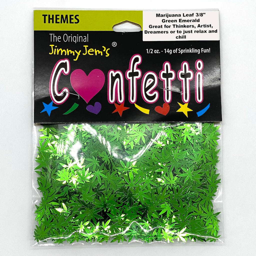 Confetti Marijuana Leaf 3/4" Green - Retail Pack #9000 QS0