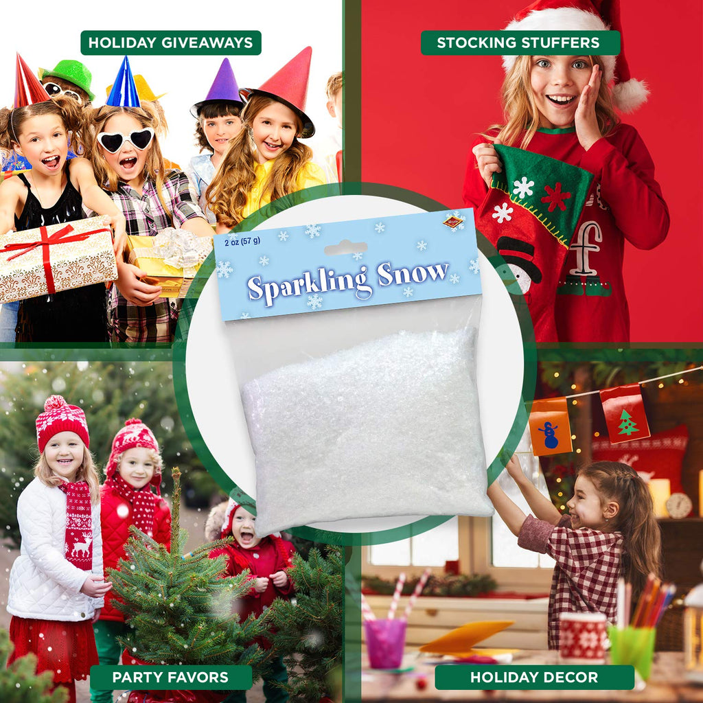 Beistle Sparkling Snow, Sparkling Snow Confetti, Christmas Decorations & Holiday Plastic Snowflakes, Wintertime Snowy Iridescent Decor, 2 oz. Pkg.
