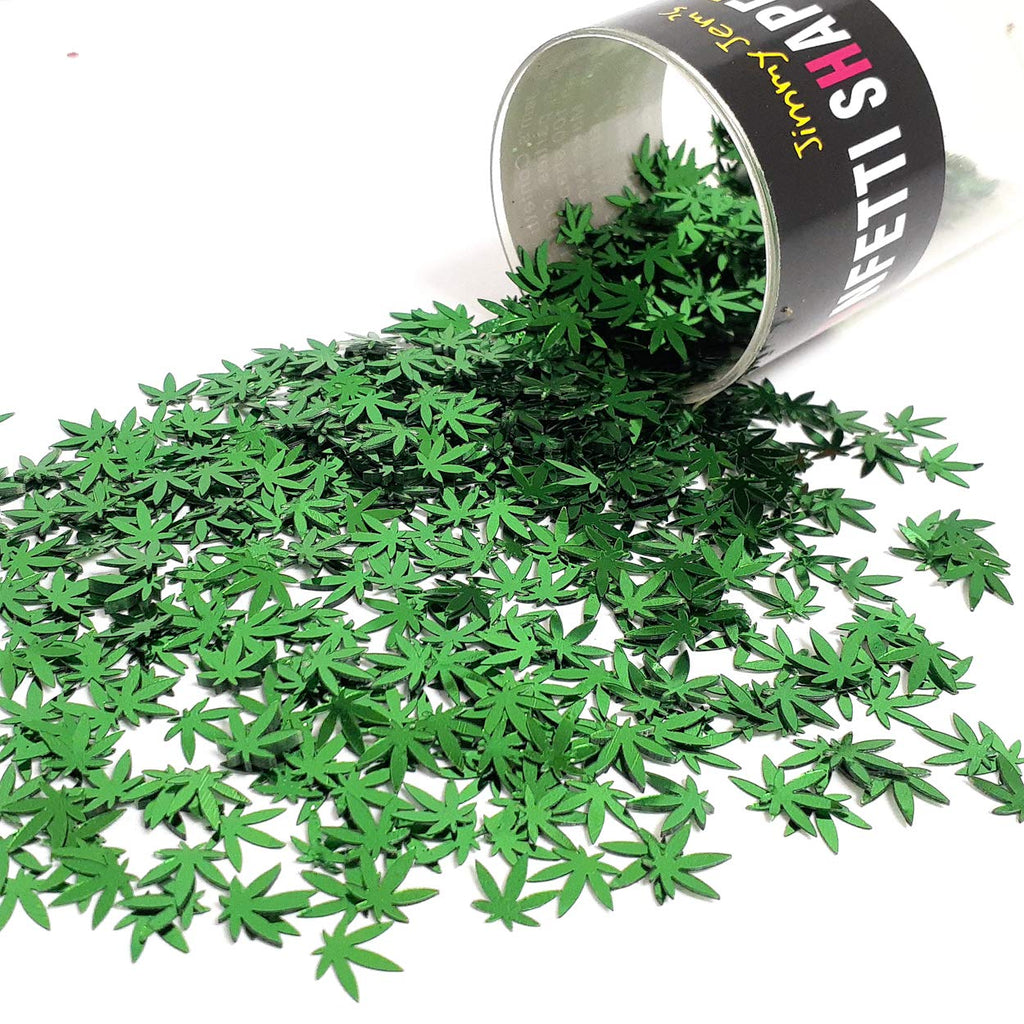 Confetti Marijuana Leaf 3/4" Green - Retail Pack #9000 QS0
