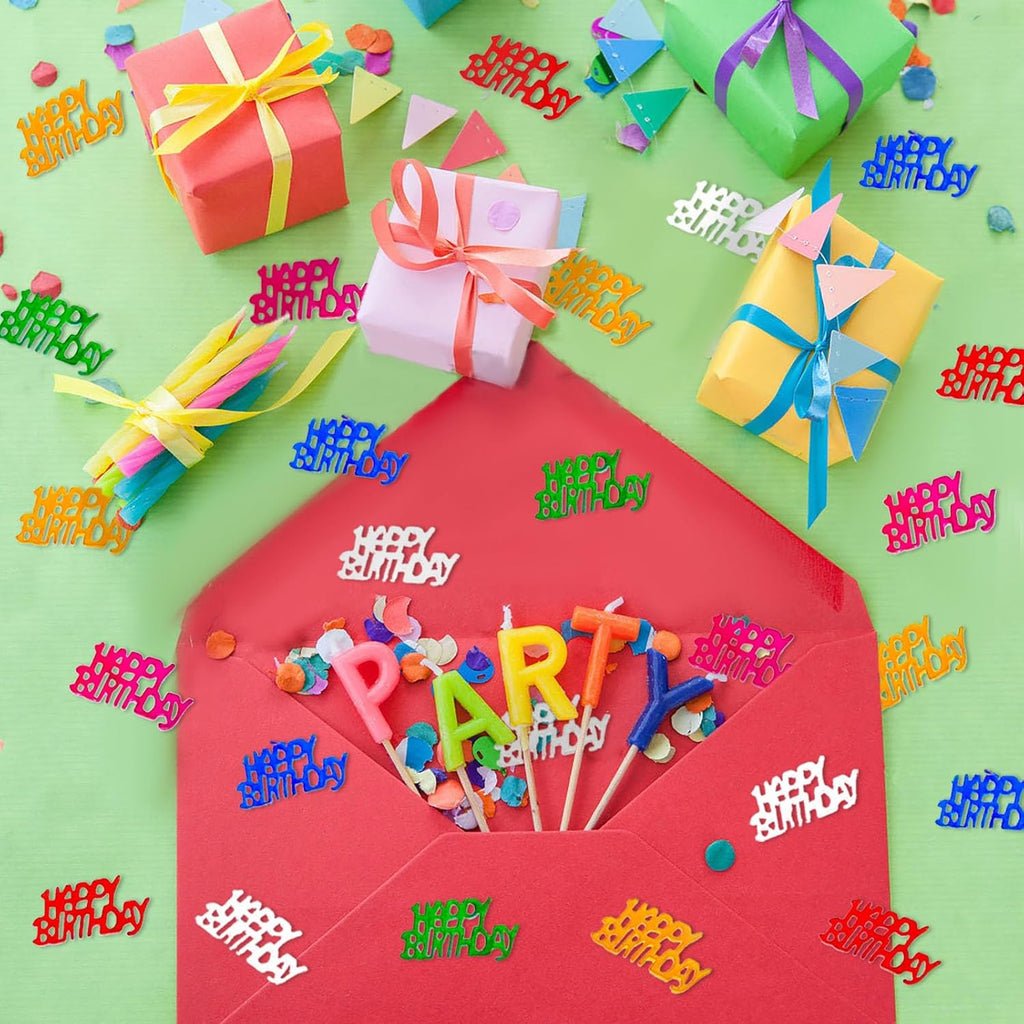 Happy Birthday Confetti Words Multicolor - 1 oz Bag